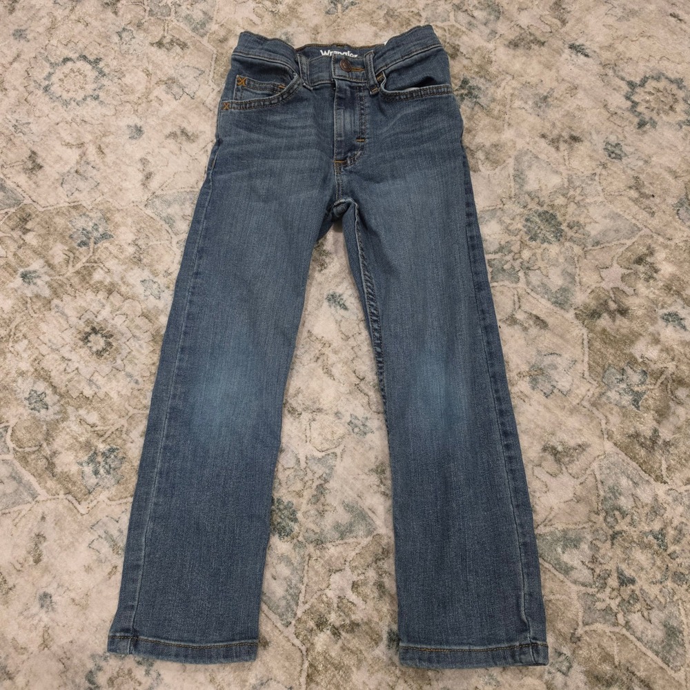 Wrangler Boys Classic Straight Slim Fit Blue Denim Jeans Size 6 Slim - Picture 4 of 7